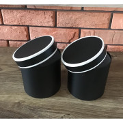 Zestaw 2 Pudełek Na Kwiaty Prezenty Cylinder Czarny Z Białym Paskiem