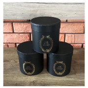 Zestaw 3 Pudełek Na Kwiaty Prezenty Cylinder Czarny