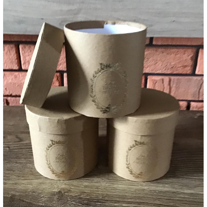 Zestaw 3 Pudełek Na Kwiaty Prezenty Cylinder Beżowy