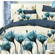 Pościel 3D Satyna Bawełniana 160/200 3 Części Kwiaty