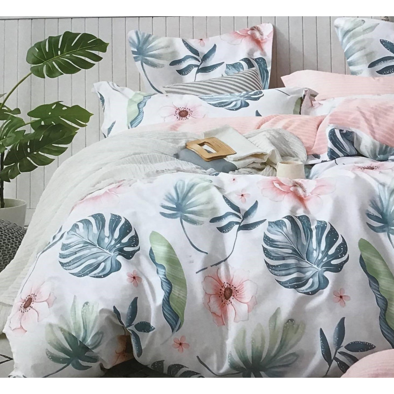 Pościel 160x200 Dwustronna Bawełna Satynowa Collection World Kwiaty