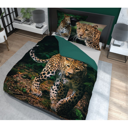 Pościel Holland Natura 100% Bawełna 220x200 Cm 3cz Brązowa Pantera