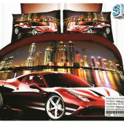 Pościel 3D Satyna Bawełniana 140/200 2 Części Auto