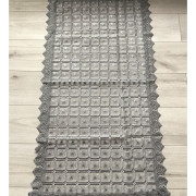 Bieżniki/Serwety Z Gipiury Całe Koronkowe Szare Kwadraty