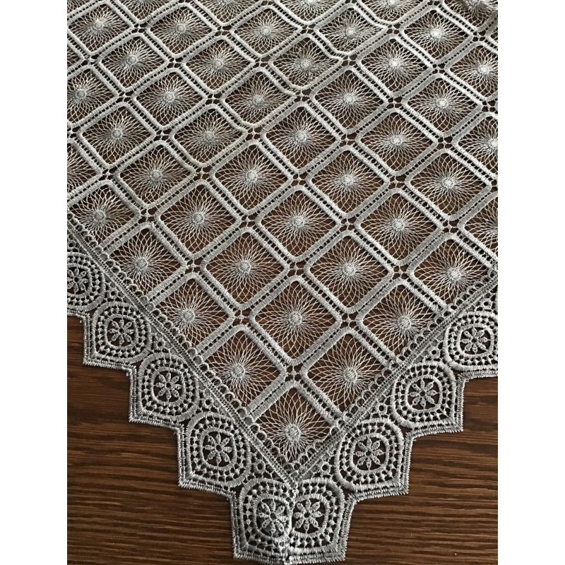 Bieżniki/Serwety Z Gipiury Całe Koronkowe Szare Kwadraty