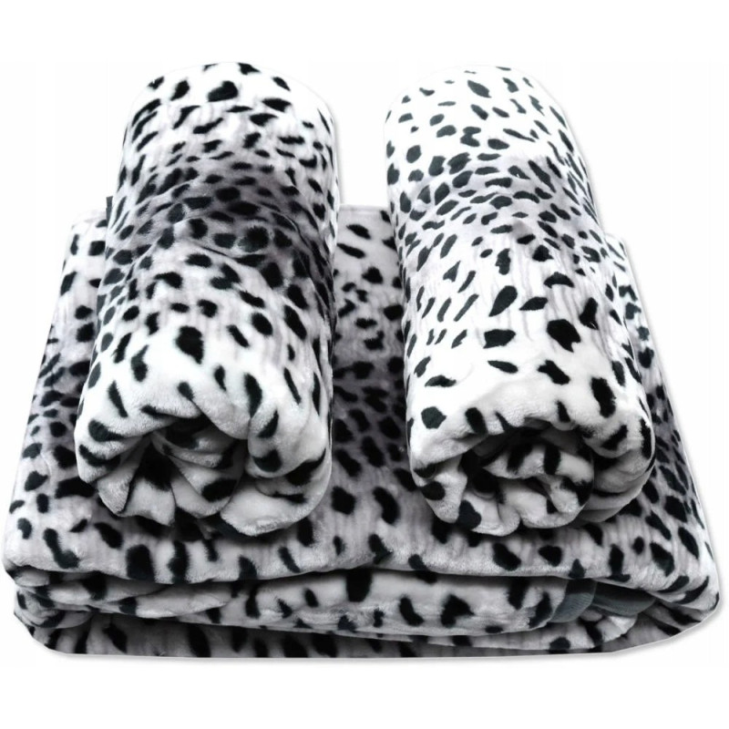 Komplet Koc Z Fotelami Gruby Pantera Szara