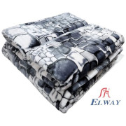 Komplet Koc Z Fotelami Gruby Kamienie Szare