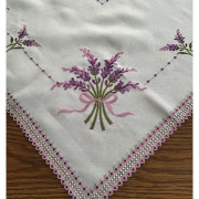 Bieżniki /Serwety Białe Ze Srebrną Nitką I Cekinami Lawenda