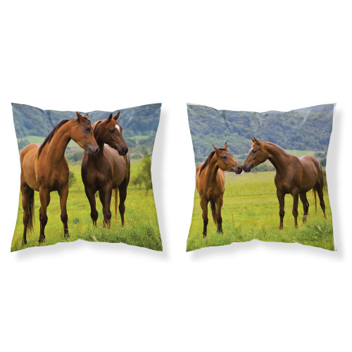 Poszewka 3D 40x40cm Dwustronna Mikrofaza Konie