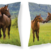 Poszewka 3D 40x40cm Dwustronna Mikrofaza Konie