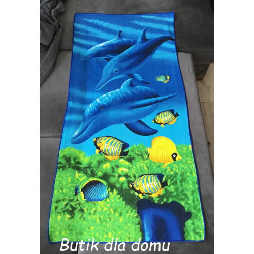 Ręcznik Plażowy 72x146cm Mikrofibra Delfiny