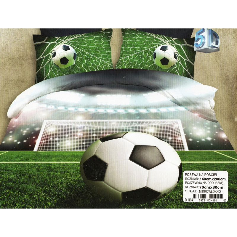 Pościel 3D Satyna Bawełniana 140/200 2 Części Piłka