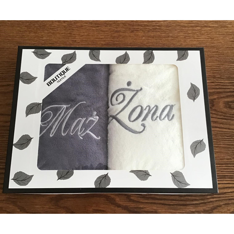 Komplet Ręczników Mąż Żona 2szt 50x100 Mikrofibra