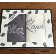 Komplet Ręczników Mąż Żona 2szt 50x100 Mikrofibra