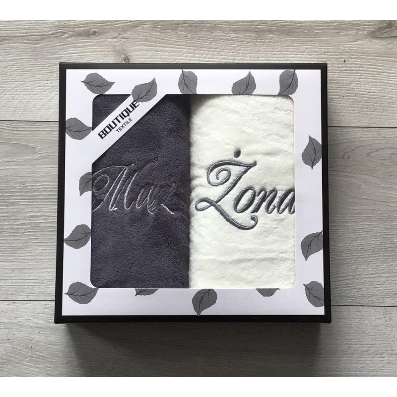 Komplet Ręczników Mąż Żona 2szt 50x100 Mikrofibra