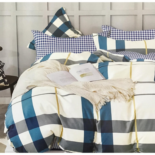 Pościel 220x200 Dwustronna Bawełna Satynowa Collection World Krata