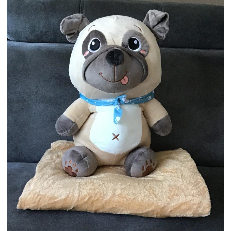 Koc Maskotka 2 W 1 Poduszka Pies Brąz