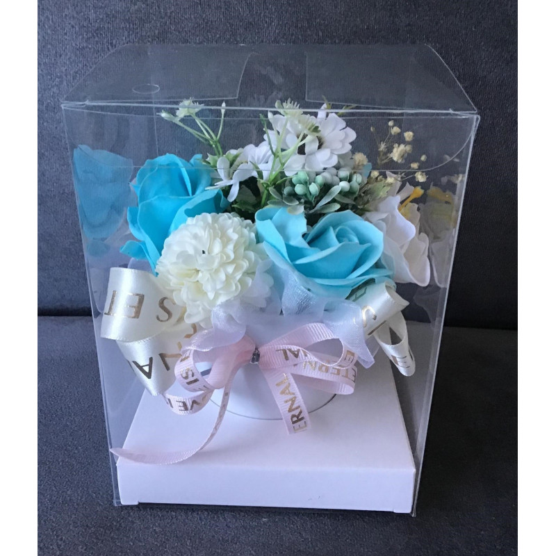 Flower Box Pachnący Mydlany Bukiet Niebieski