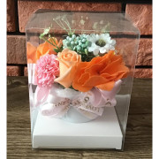 Flower Box Pachnący Mydlany Bukiet Pomarańczowy