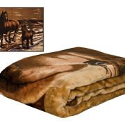 Koc Elway Gruby 160/210cm Konie Na Brązie