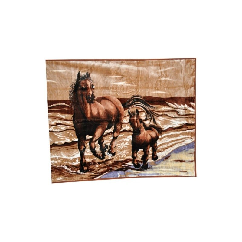 Koc Elway Gruby 160/210cm Konie Na Brązie