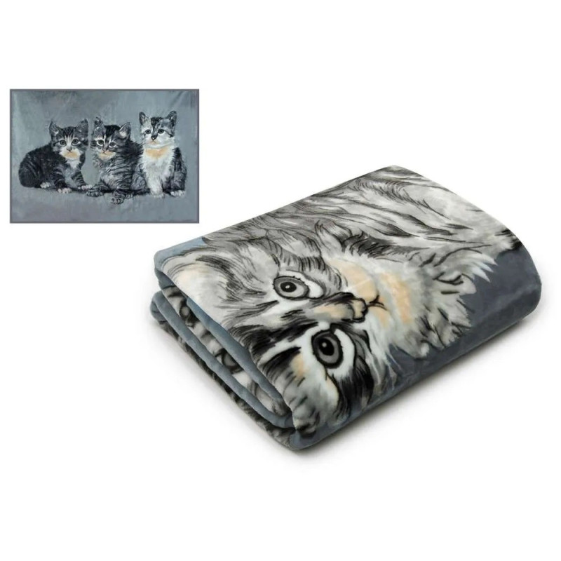 Koc Elway Gruby 160/210cm Koty Na Szarości