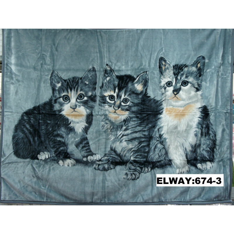 Koc Elway Gruby 160/210cm Koty Na Szarości