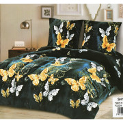 Pościel Gruba Z Mikrofibry Miś 220x200cm 3cz Motyle