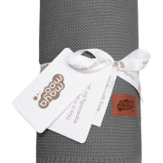 Kocyk Dziecięcy Bawełna/Bambus 80x100 Mayamoo Ciemny Szary