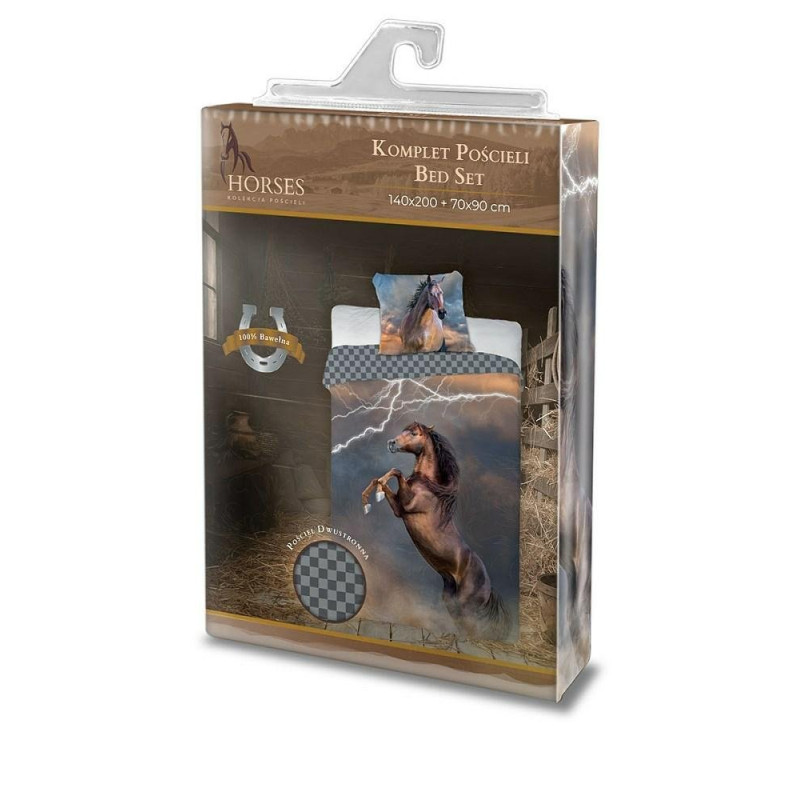 Pościel Młodzieżowa 100% Bawełna 160/200 Horses Piorun