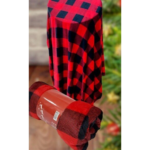 Koc Świąteczny Z Mikrofibry 160x200cm Krata