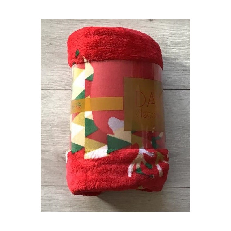 Koc Świąteczny Z Mikrofibry 160x200cm Reniferki