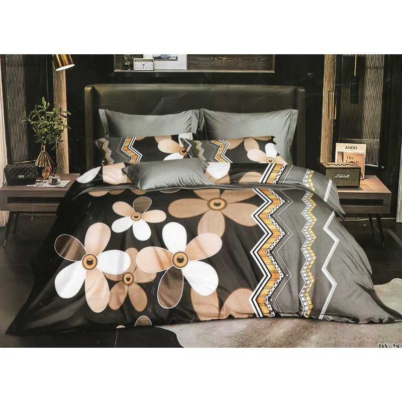 Pościel 3D Satyna Bawełniana 160/200 4cz Kwiaty