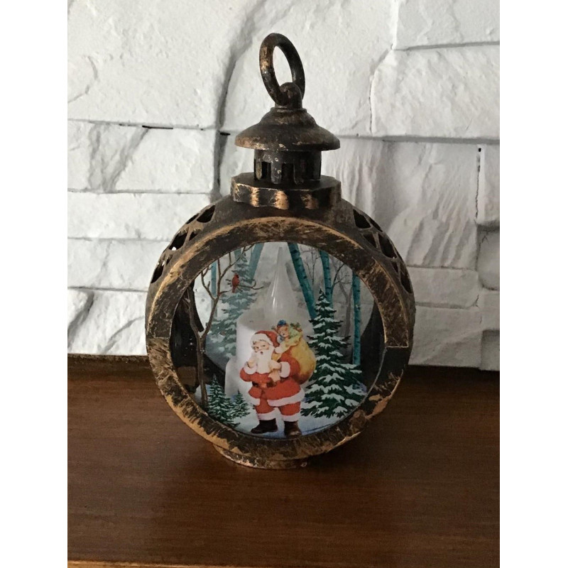 Ozdoba Świąteczna Lampion Led Święta Mikołaj