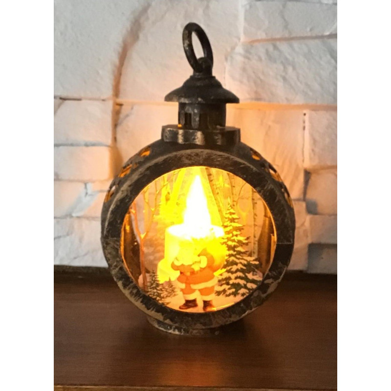 Ozdoba Świąteczna Lampion Led Święta Mikołaj