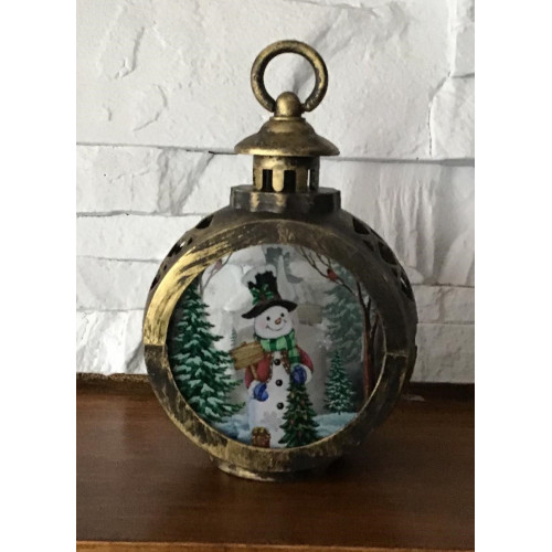 Ozdoba Świąteczna Lampion Led Święta Bałwanek