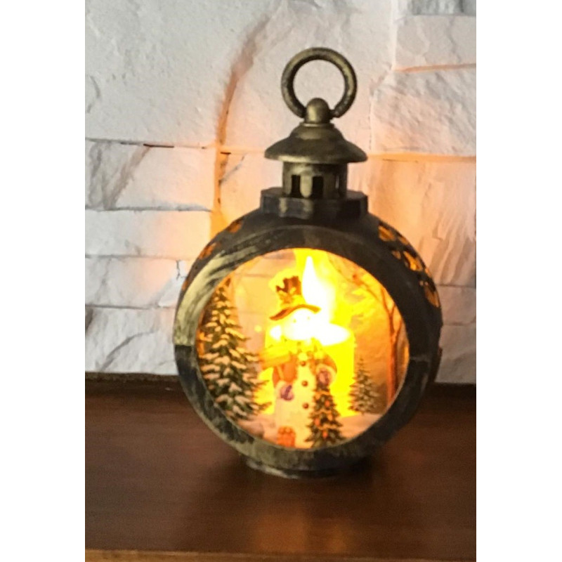 Ozdoba Świąteczna Lampion Led Święta Bałwanek