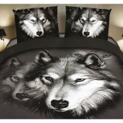 Pościel 3D Satyna Bawełniana 160/200 4cz Wilk