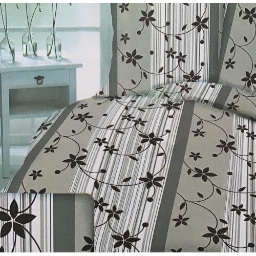 Komplet Pościeli Z Kory 100% Bawełna 220x200cm Kwiaty