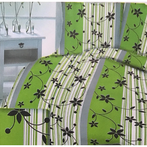 Komplet Pościeli Z Kory 100% Bawełna 220x200cm Kwiaty