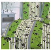 Komplet Pościeli Z Kory 100% Bawełna 220x200cm Kwiaty