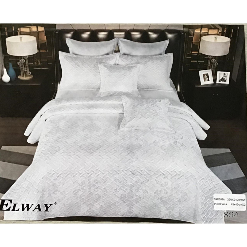 Narzuta Satynowa Elway 220x240 Cm Z Poszewkami Biała