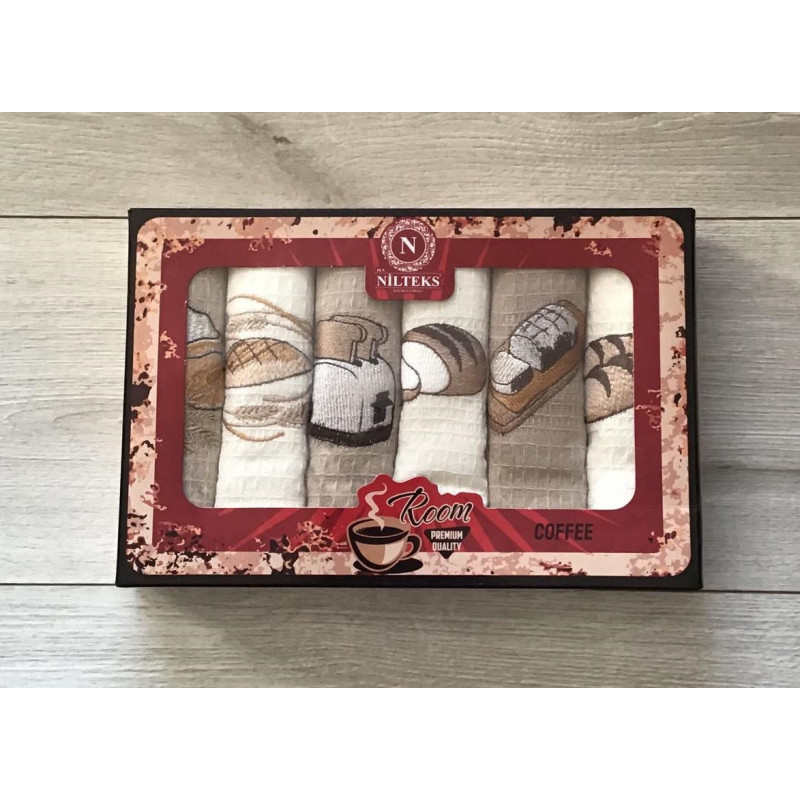 Komplet Ścierek Kuchennych Haftowanych 6szt Bread