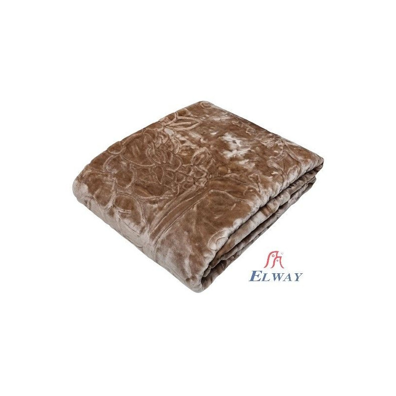 Komplet Koc Z Fotelami Gruby Wytłaczany Odcienie Beżu