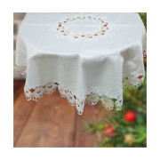 Obrus Okrągły Ecru Obszyty Gipiurą