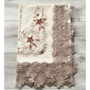 Bieżniki /Serwety Haftowane Beżowe Z Gipiurą
