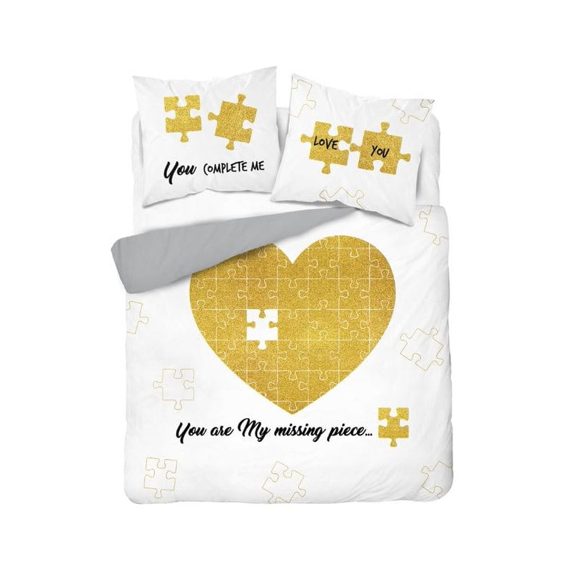 Pościel Holland 100% Bawełna 220x200 Cm 3cz Serce Z Puzli