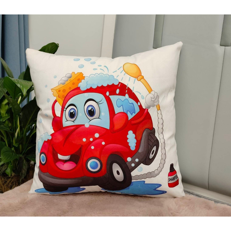 Poszewka Welurowa 40x40cm Samochodzik