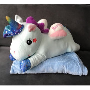 Koc Maskotka 2 W 1 Poduszka Jednorożec Niebieski