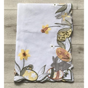 Bieżniki /Serwety Świąteczne Białe Haftowane Zające i Pisanki